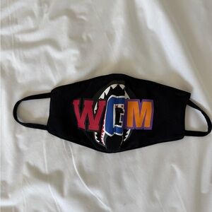 Bape Black Face Mask with Red, Blue, and Purple Accents